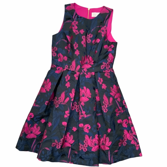 Eliza J Dresses & Skirts - Eliza J Black Navy Hot Pink Floral Fit Flare Dress
